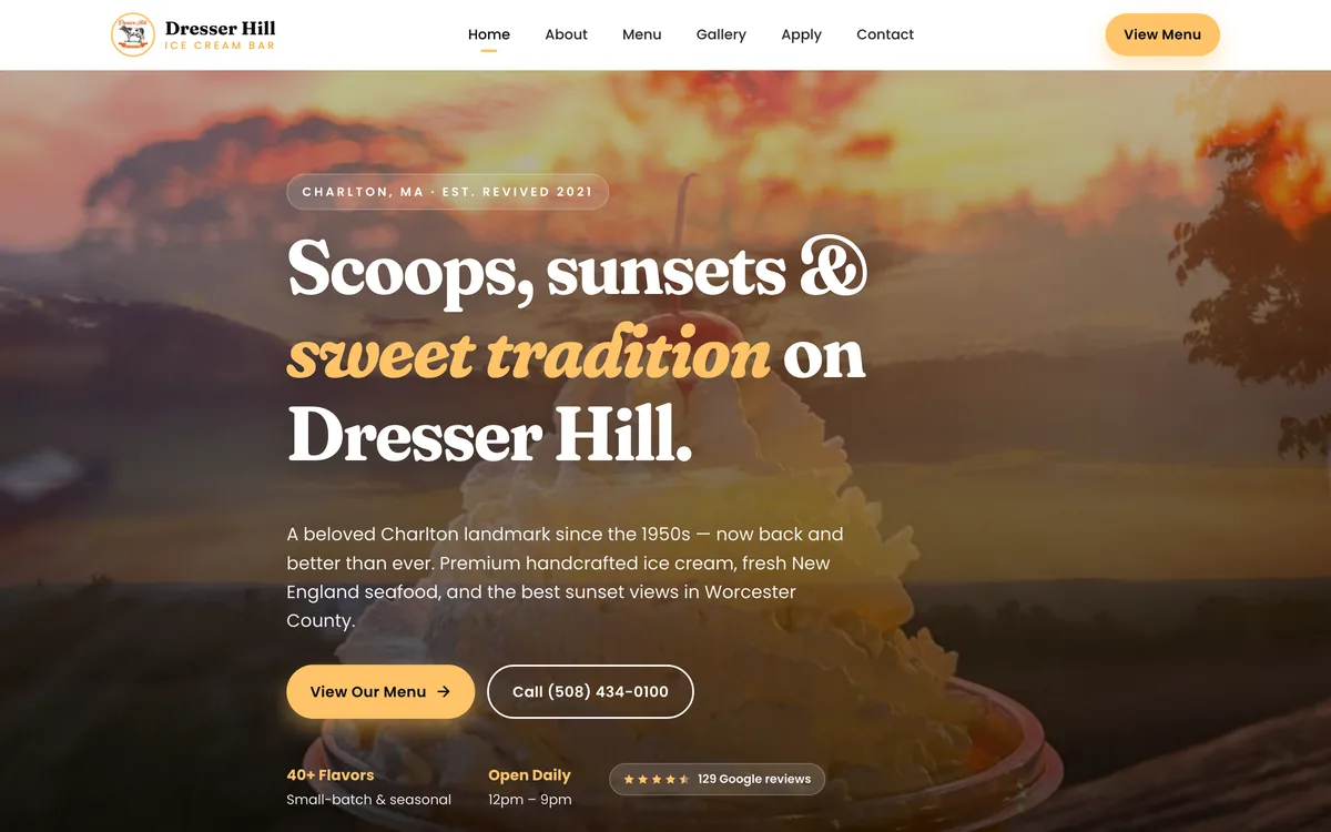 Dresser Hill Ice Cream Bar — home page