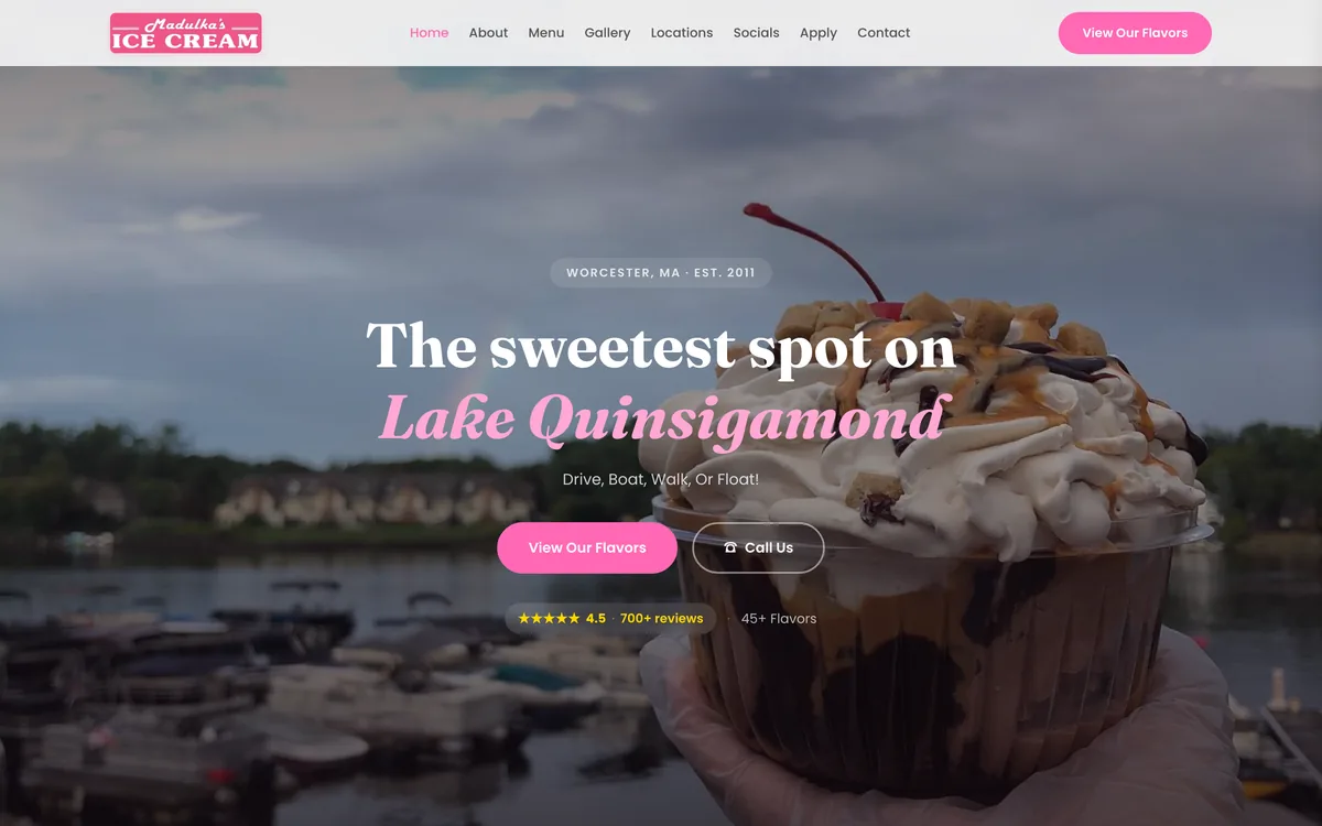 Madulka's Ice Cream — home page