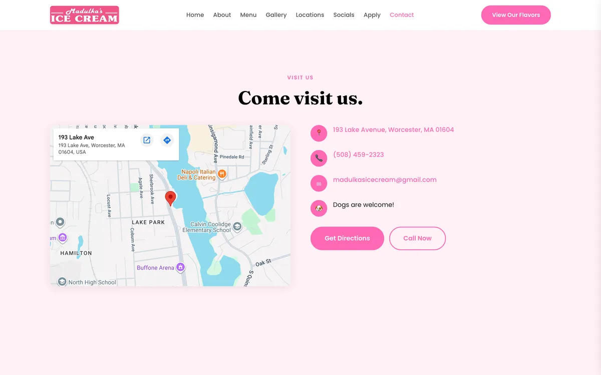 Madulka's Ice Cream — Directions and a live Google map