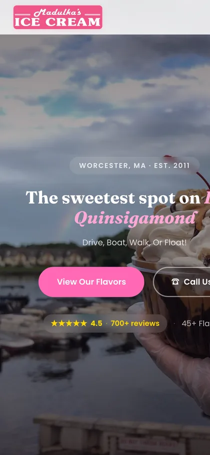 Madulka's Ice Cream — on a phone